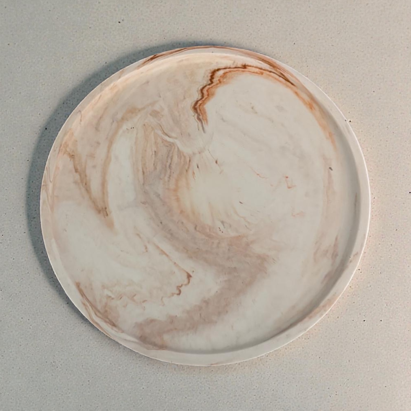 beige/oranje gemarmerd rond schaaltje - Sandalwood